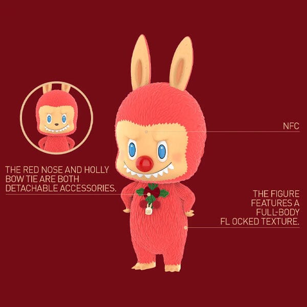 Pop Mart x THE MONSTERS: Giant 2.5-Foot MEGA Labubu TEC 1000% Winter Holiday Flocked Figure Doll (1pc) Simple Pop Mart 
