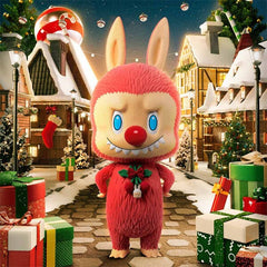 Pop Mart x THE MONSTERS: Giant 2.5-Foot MEGA Labubu TEC 1000% Winter Holiday Flocked Figure Doll (1pc) Simple Pop Mart 