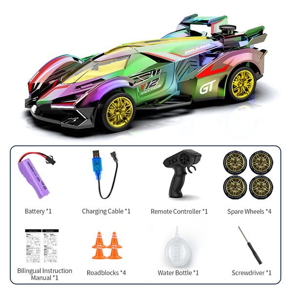 Tough Trax DriftStorm Holo Racer Holographic Drifting Remote Control Stunt Car Simple Tough Trax 