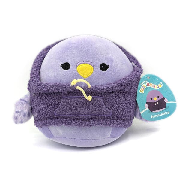 Squishmallows Super Soft Plush Toys 7.5" Hoodie Squad Anoushka the Purple Parakeet