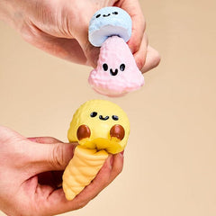 SqueezeSquad Taba Deluxe Premium Silicone Squishy Fidget Toy - Triple Ice Cream Cone Simple Exclusive 
