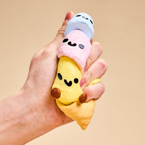 SqueezeSquad Taba Deluxe Premium Silicone Squishy Fidget Toy - Triple Ice Cream Cone Simple Exclusive 