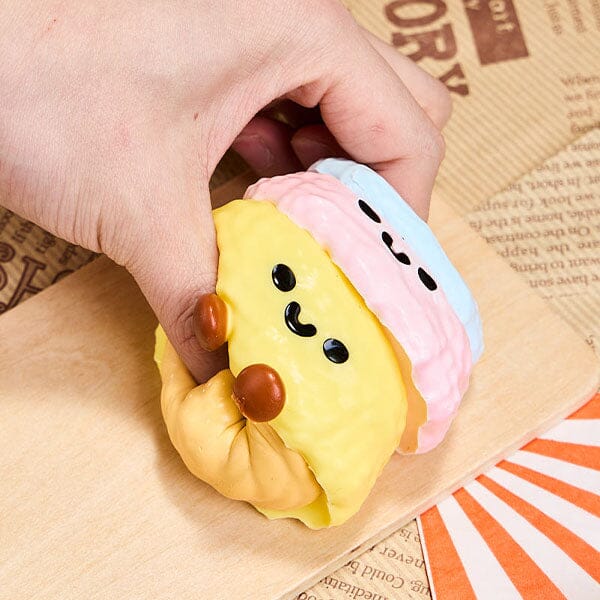 SqueezeSquad Taba Deluxe Premium Silicone Squishy Fidget Toy - Triple Ice Cream Cone Simple Exclusive 