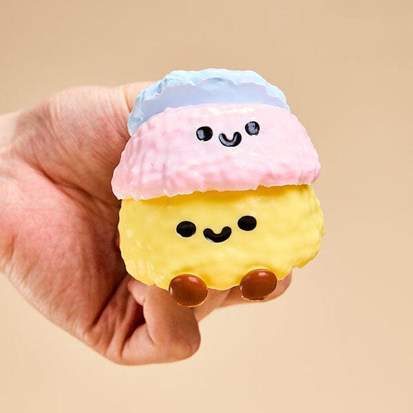 SqueezeSquad Taba Deluxe Premium Silicone Squishy Fidget Toy - Triple Ice Cream Cone Simple Exclusive 