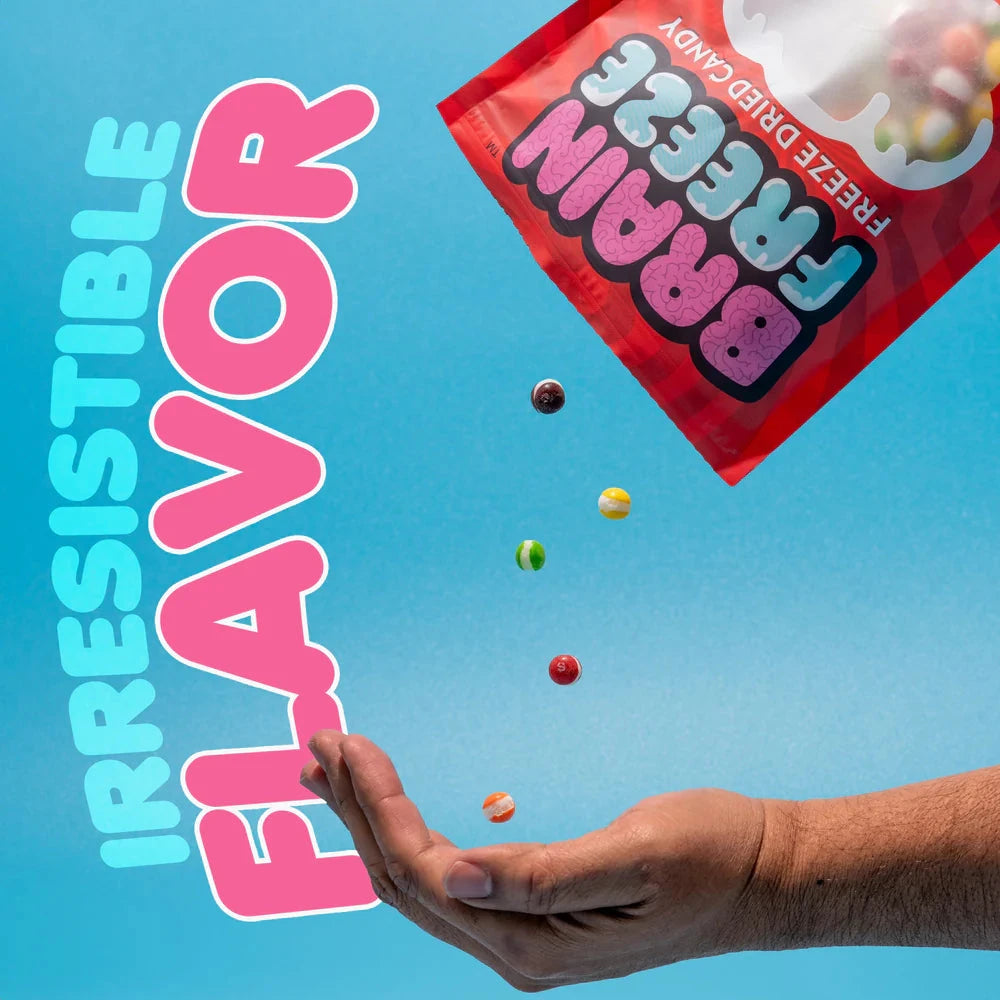 Brain Freeze: Rainbow Crunch Freeze-Dried Candy Simple Warheads 