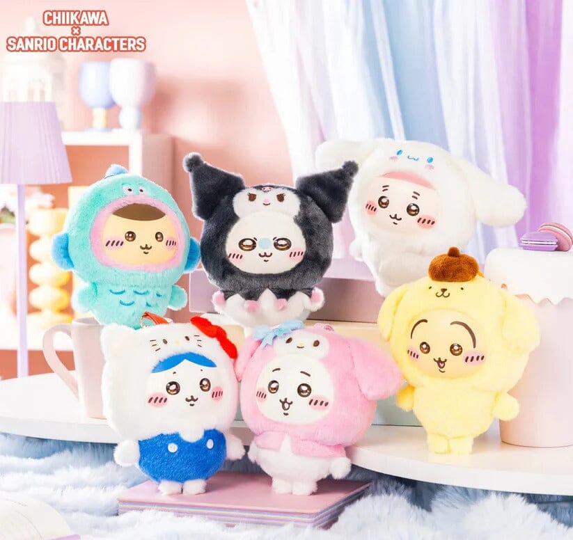 Chiikawa Kiramekko Hachiware × Hello Kitty Plush Keychain – Showcase
