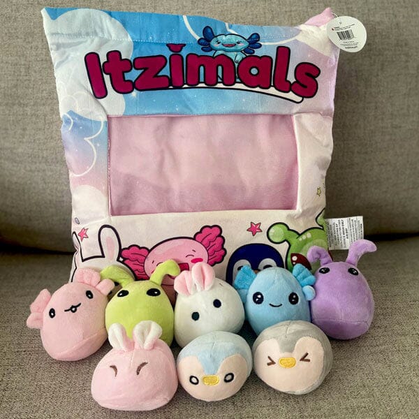 Itzimals Kawaii Snack Pillow Assorted Plush Animal Bag (Multiple Styles) Simple magazineracksdirect Fantasy Friends: Axolotl / Bunny / Penguin / Alien 