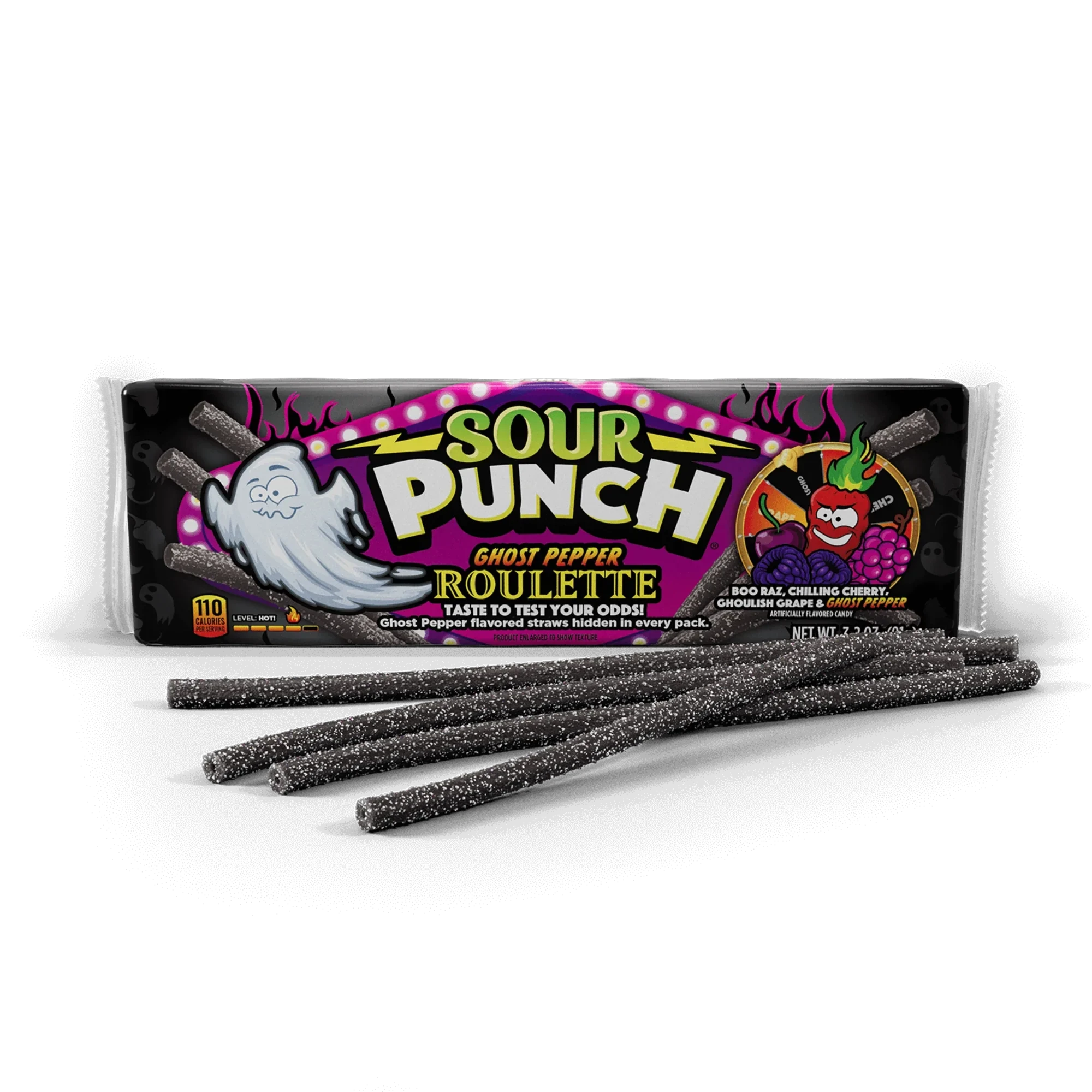Sour Punch Ghost Pepper Roulette Straws 3.2oz Tray Simple Raindrops 