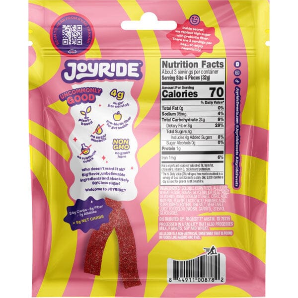 JOYRIDE™ Uncommon Candy™ x Ryan Trahan: Natural Low Sugar Sour Strips (99g) Multiple Flavors Simple Joyride 