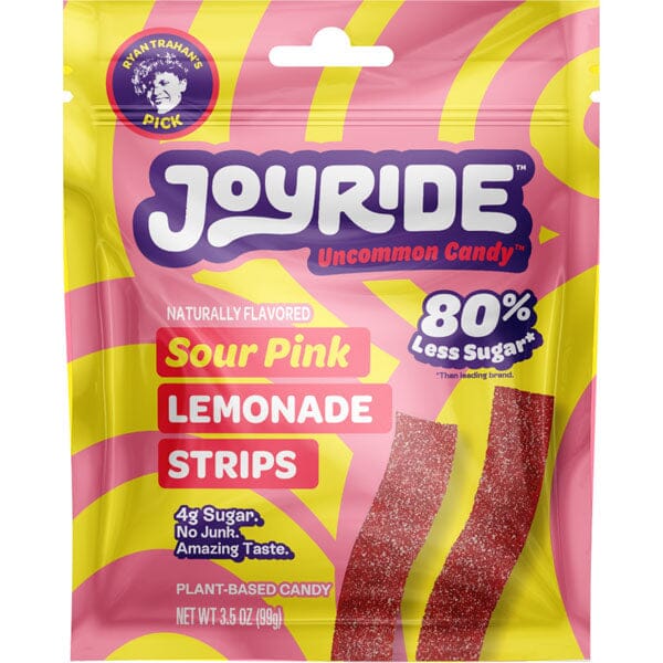 JOYRIDE™ Uncommon Candy™ x Ryan Trahan: Natural Low Sugar Sour Strips (99g) Multiple Flavors Simple Joyride Sour Pink Lemonade 