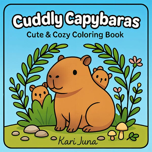"Cuddly Capybaras" Cute Coloring Book for Adults and Teens By Kari Jun ...