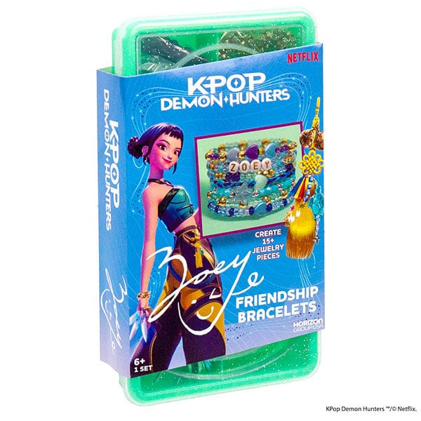 KPop Demon Hunters Beaded Friendship Bracelets Activity Craft Kit (Multiple Styles) Simple KPop Demon Hunters Zoey (Teal) 