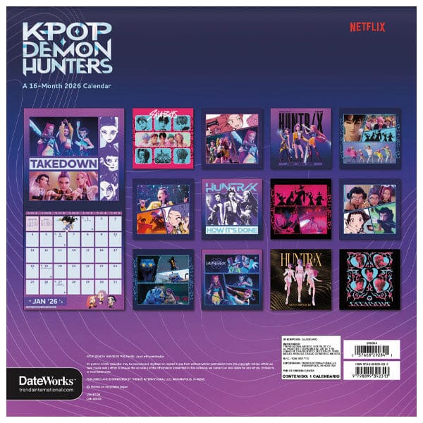 KPop Demon Hunters 2026 16-Month Full Page Wall Calendar (1pc) Simple KPop Demon Hunters 
