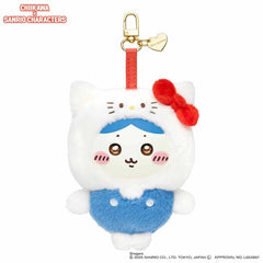 Chiikawa Kiramekko Hachiware × Hello Kitty Plush Keychain Simple Exclusive 