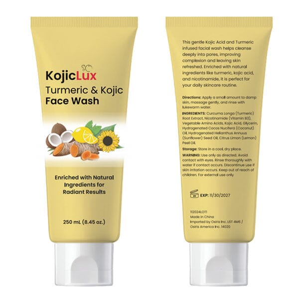 KojicLux Kojic Acid & Turmeric Face Wash Facial Cleanser (250mL) Simple Exclusive 