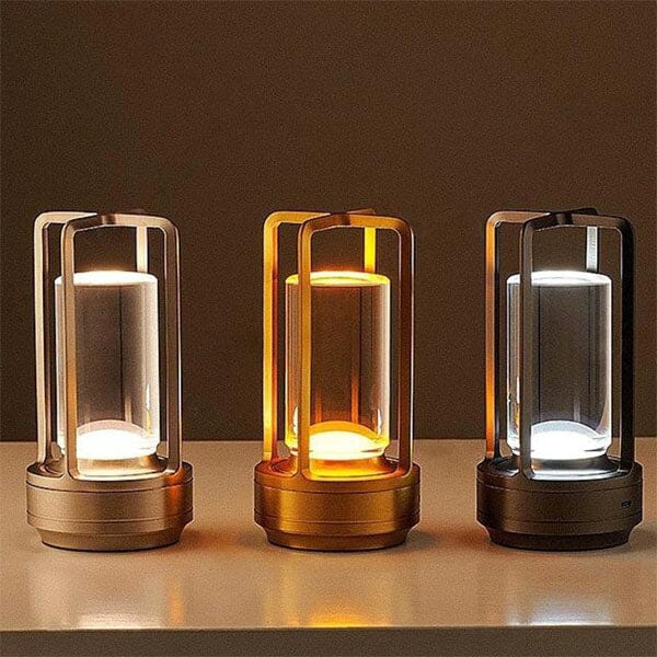 TruLumi Crystal Lantern Silver LED Table Lamp Preorder magazineracksdirect 