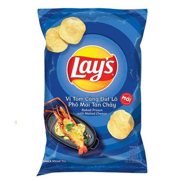 Lay's Baked Prawn With Melted Cheese Flavor Potato Chips (‎90g) Limited Edition Import From Vietnam Simple Lay's 