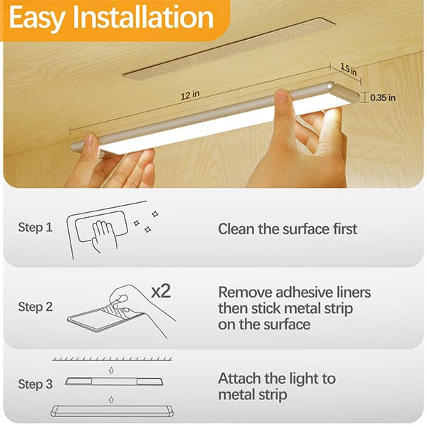 InstaLuma LED Motion-Sensing Light Bar (2pk) Simple magazineracksdirect 