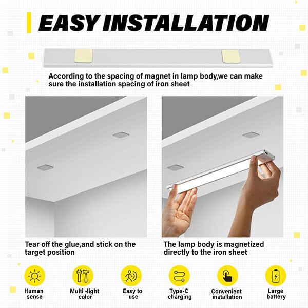 InstaLuma LED Motion-Sensing Light Bar (2pk) Simple magazineracksdirect 