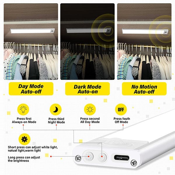 InstaLuma LED Motion-Sensing Light Bar (2pk) Simple magazineracksdirect 