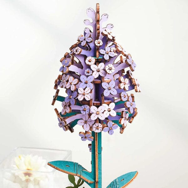 Rowood Lilac Flower Wooden Bloom Craft DIY Kit (154pc) Simple Rolife 