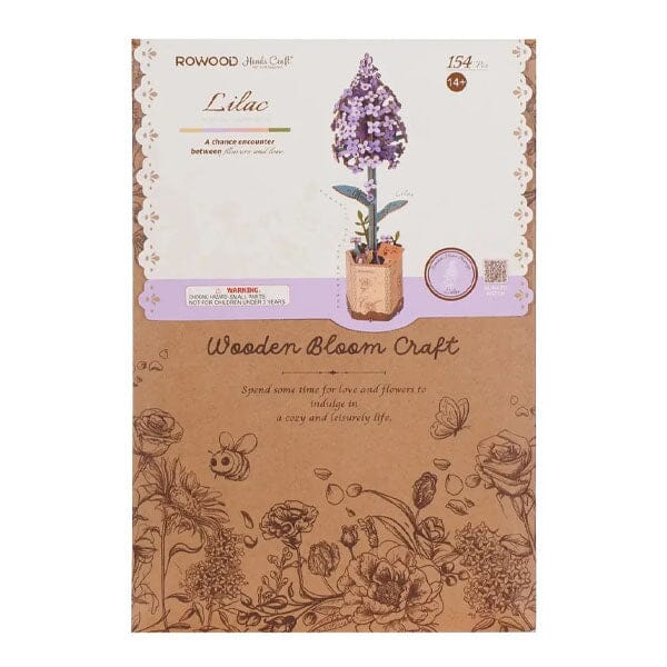 Rowood Lilac Flower Wooden Bloom Craft DIY Kit (154pc) Simple Rolife 