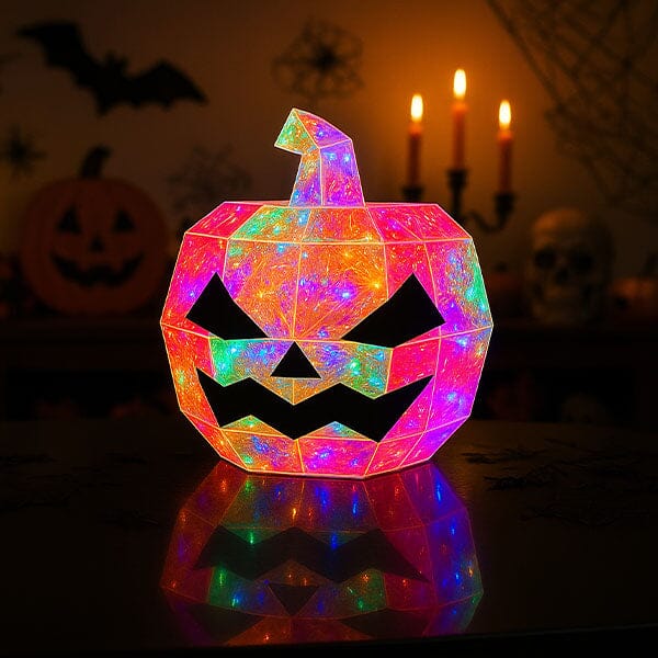 LitLuster LED Holographic Halloween Pumpkin Decor Lamp (1pc) Battery or USB Simple Exclusive 