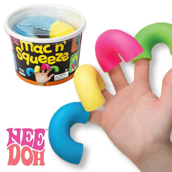 Nee Doh Mac' N' Squeeze | Squishy Fidget Noodles (4pc) Simple Showcase 