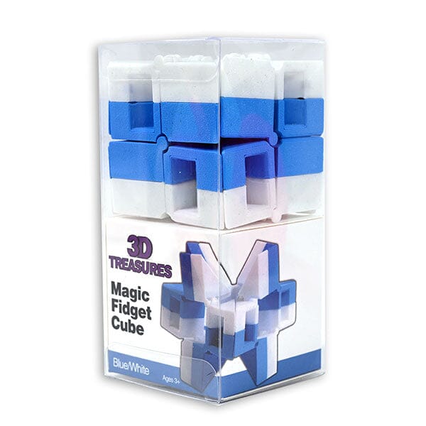 Magic Cube Blue 3D Treasures 3D-Printed Magic Cube Fidget Toy (1pc) Multiple Colors ...