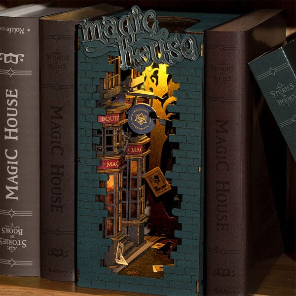Rolife Book Nook LED Magic House DIY Kit (216pc) Simple Rolife 