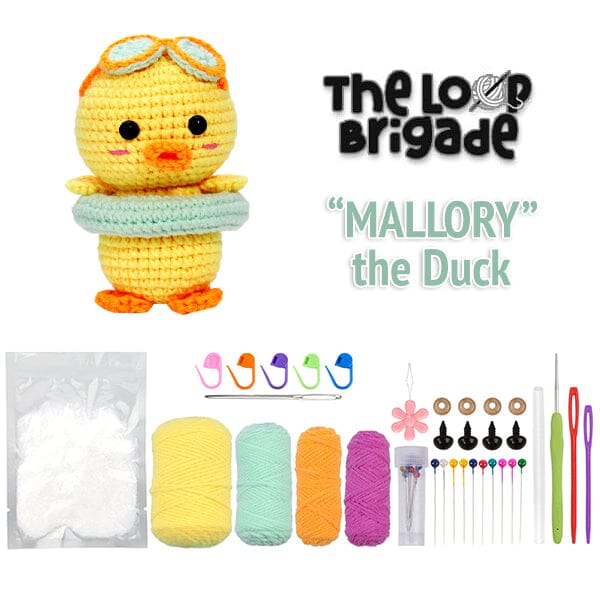 The LOOP Brigade: DIY Mini Crochet Plush Toy Complete Kit For Beginners - Mallory the Duck Simple Exclusive 