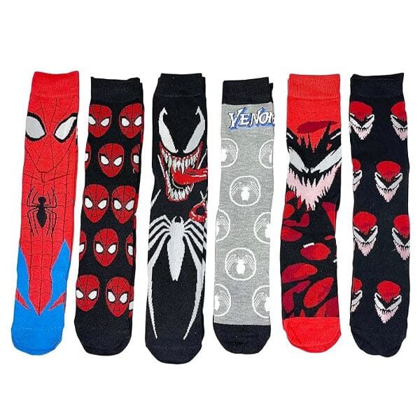 Marvel Unisex Novelty Spider-Man Socks (6pk) Simple magazineracksdirect 