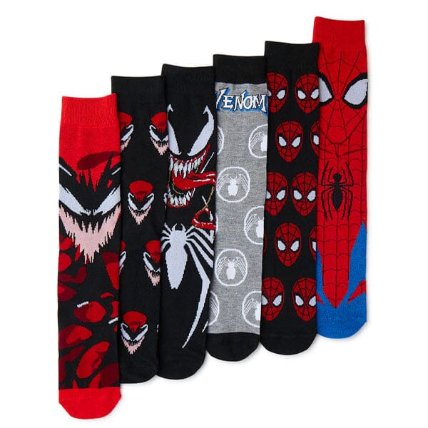 Marvel Unisex Novelty Spider-Man Socks (6pk) Simple magazineracksdirect 