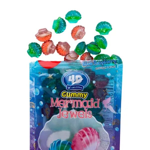 Amos 4D Gummy Mermaid Jewels (6oz) Liquid Filled Centers! Simple Amos Sweets 