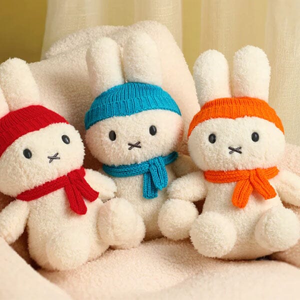 Dutch Miffy 9" Plush Toy in Matching Orange Knit Hat & Scarf Simple Miffy 