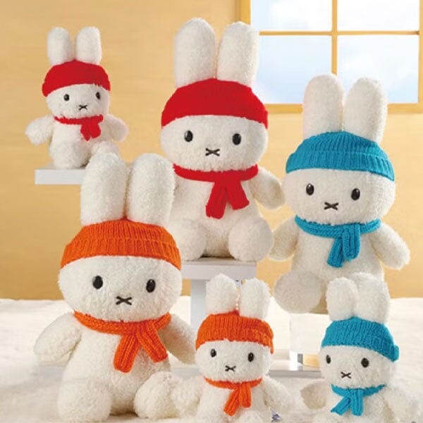 Dutch Miffy 9" Plush Toy in Matching Orange Knit Hat & Scarf Simple Miffy 