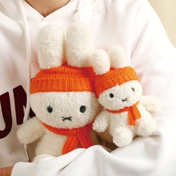 Dutch Miffy 9" Plush Toy in Matching Orange Knit Hat & Scarf Simple Miffy 