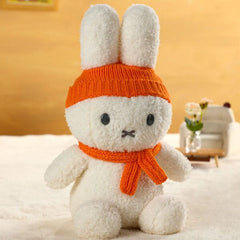 Dutch Miffy 9" Plush Toy in Matching Orange Knit Hat & Scarf Simple Miffy 