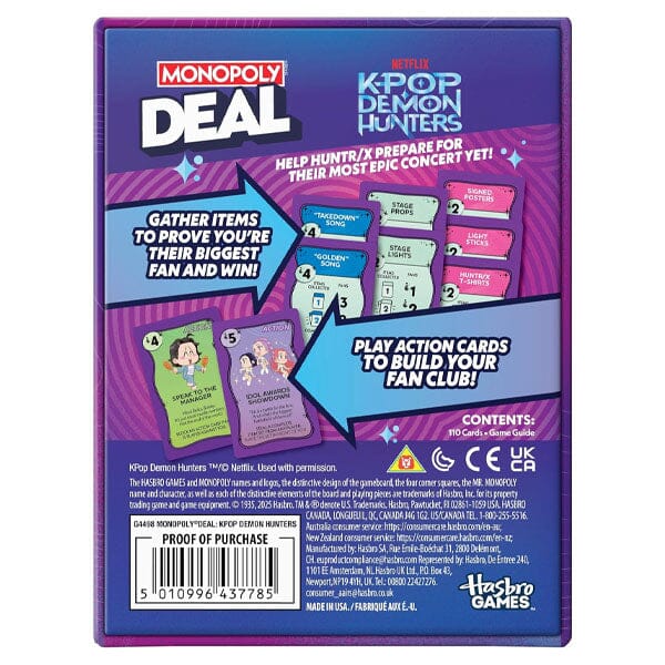Hasbro Monopoly Deal KPop Demon Hunters Special Edition Card Game Simple KPop Demon Hunters 