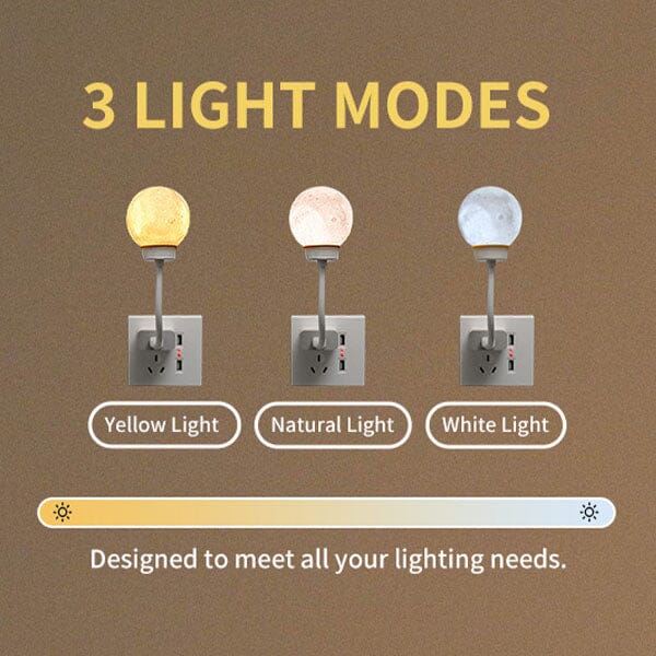 MoonUmi Voice Control 3D Moon Light Nightlight Lamp (1pc) Simple Exclusive 