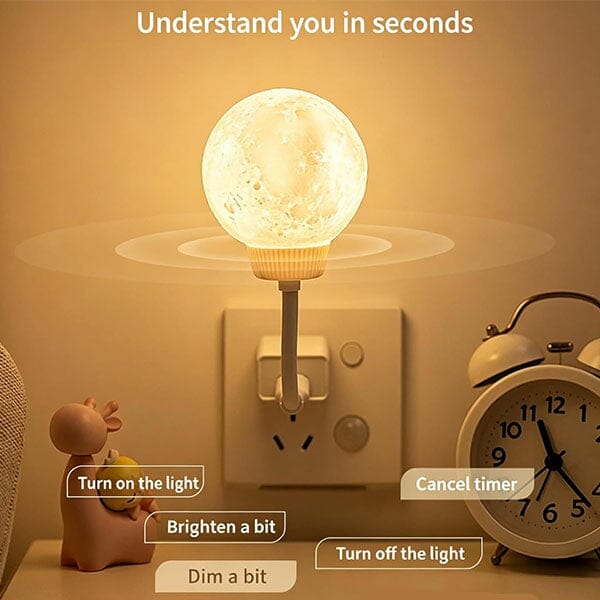 MoonUmi Voice Control 3D Moon Light Nightlight Lamp (1pc) Simple Exclusive 