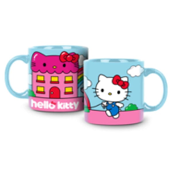 Sanrio 50th Anniversary Hello Kitty 12oz Blue Mug & Mug Warmer Set "Showcase Exclusive"