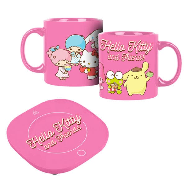 Sanrio 50th Anniversary Hello Kitty and Friends Pink Mug & Mug Warmer Set "magazineracksdirect Exclusive" Simple magazineracksdirect 