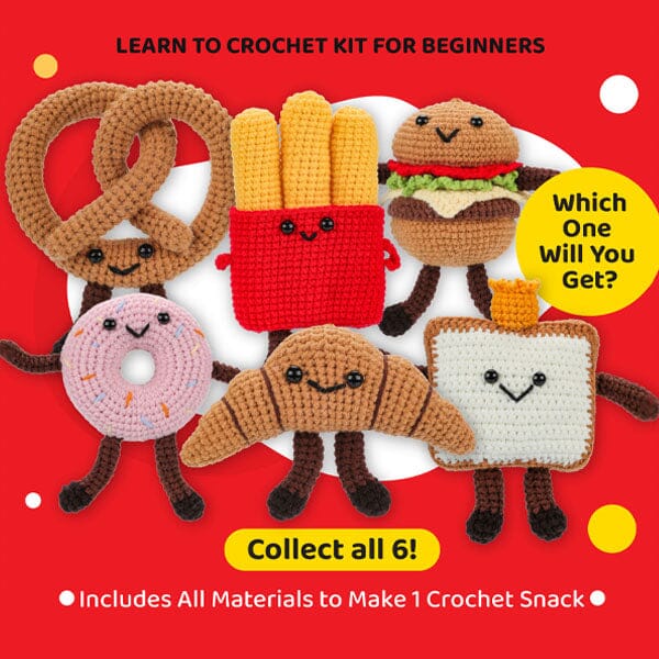 The LOOP Brigade: Mystery Snacks DIY Crochet Plush Toy Complete Kit For Beginners Blind Bag Simple The LOOP Brigade 