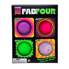 Nee Doh Teenie Fab Four Mini Stress Balls Squishy Fidget Toys (4pc) Colors Ship Assorted Simple Nee Doh 