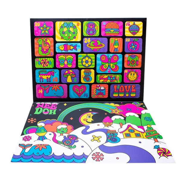 Nee Doh Squishmas Groovy Glob 2025 Fidget Toy Advent Calendar (24pc) Simple Nee Doh 