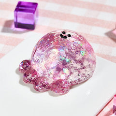 SqueezeSquad Taba Deluxe Premium Silicone Squishy Fidget Toy - Fuchsia Octopus Simple Exclusive 