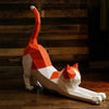 Studio Art DIY Origami 3D Paper Sculpture Kit | Stretching Cat