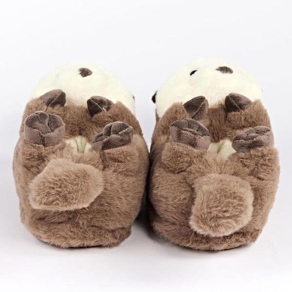 Plush Otter Slippers Unisex Rubber Sole Shoe (1 Pair) One-Size-Fits-Most Simple Exclusive 
