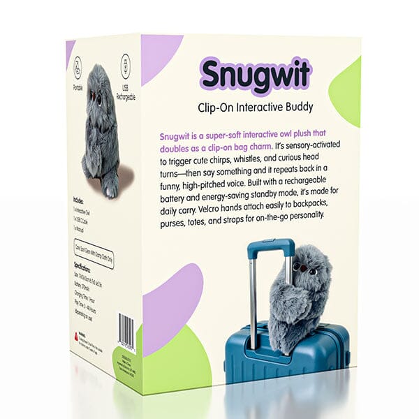 SnugWit: Clip-On Interactive Owl Sensory Plush Toy (1pc) Simple Exclusive 